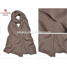 lenço de tricô de cashmere puro e moderno xale SWC878 monocromático estendido